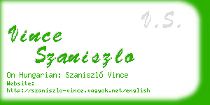 vince szaniszlo business card